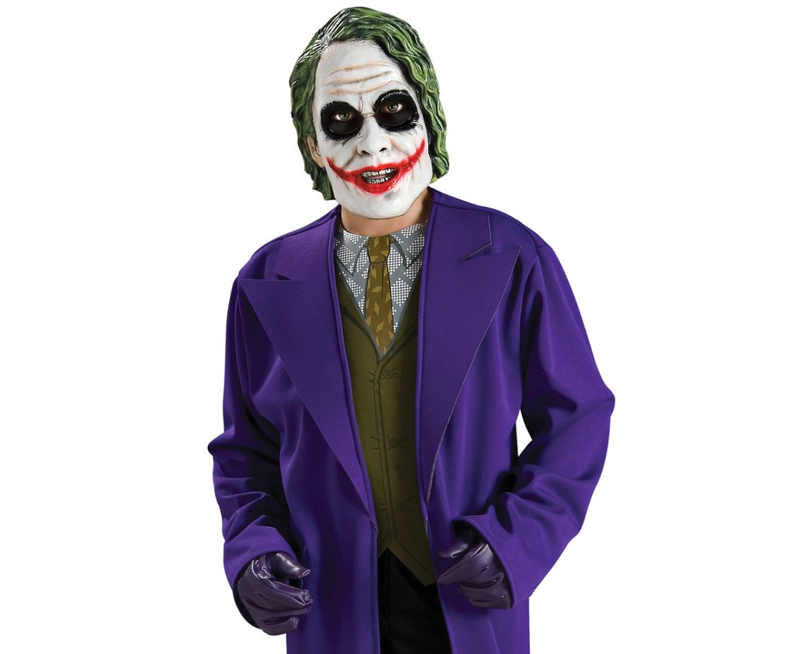 Includes: The Joker jacket with attached printed shirt and mask